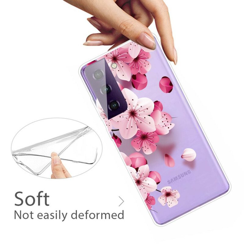 Hoesje voor Samsung Galaxy S21 5G Kleine Roze Bloemen