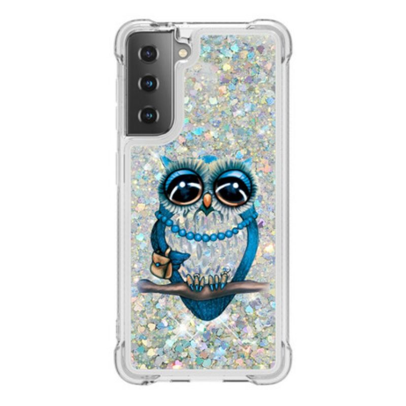 Hoesje voor Samsung Galaxy S21 5G Miss Uil Pailletten