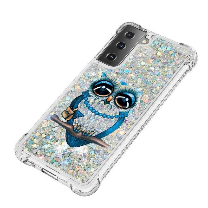 Hoesje voor Samsung Galaxy S21 5G Miss Uil Pailletten