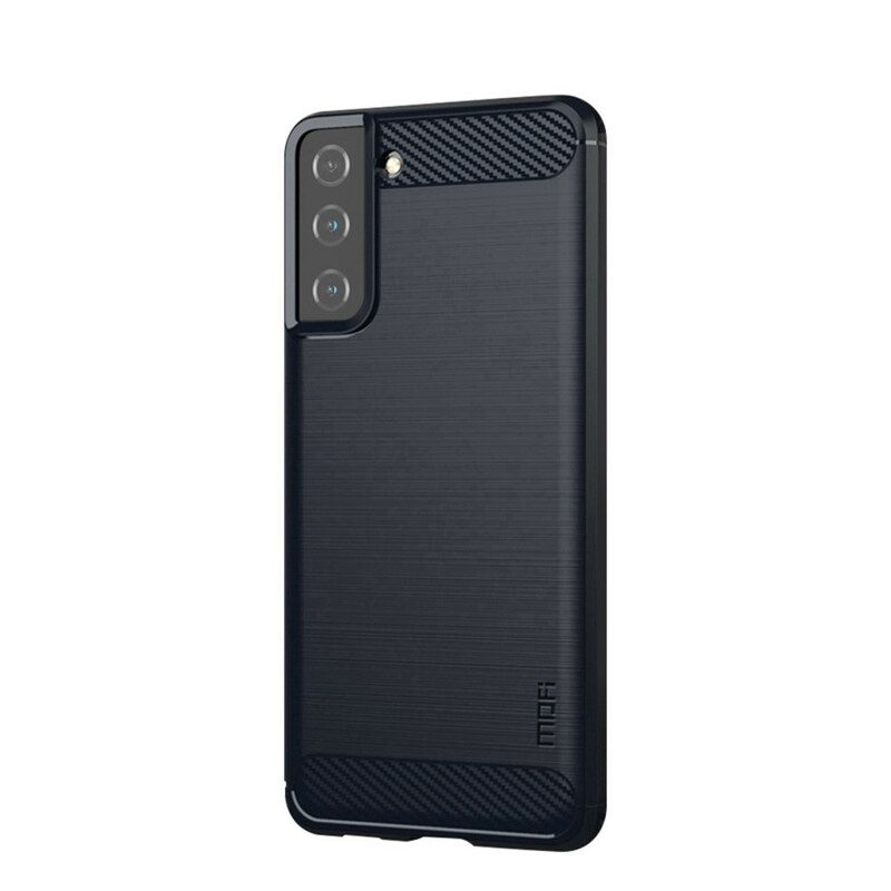 Hoesje voor Samsung Galaxy S21 5G Mofi Geborsteld Koolstofvezel