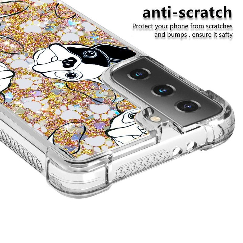 Hoesje voor Samsung Galaxy S21 5G Mr Dog Pailletten