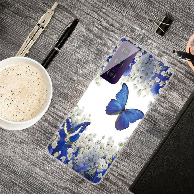 Hoesje voor Samsung Galaxy S21 5G Ontwerp Vlinders