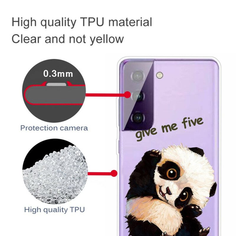 Hoesje voor Samsung Galaxy S21 5G Panda Geef Me Vijf