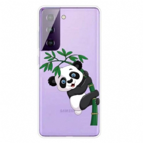 Hoesje voor Samsung Galaxy S21 5G Panda Op Bamboe