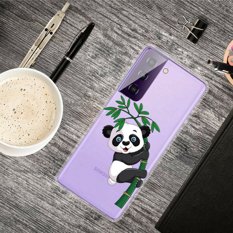 Hoesje voor Samsung Galaxy S21 5G Panda Op Bamboe