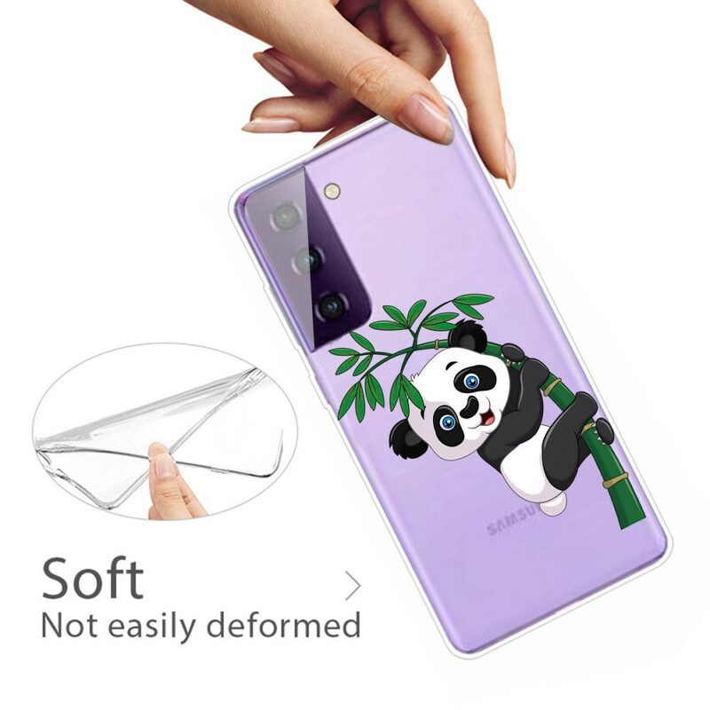 Hoesje voor Samsung Galaxy S21 5G Panda Op Bamboe