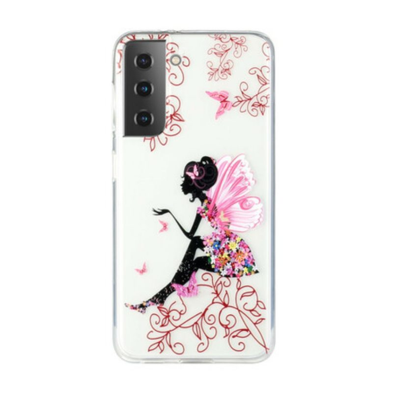 Hoesje voor Samsung Galaxy S21 5G Transparante Bloemenfee