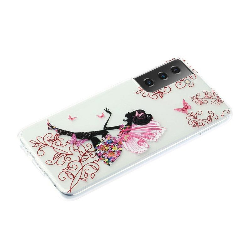 Hoesje voor Samsung Galaxy S21 5G Transparante Bloemenfee