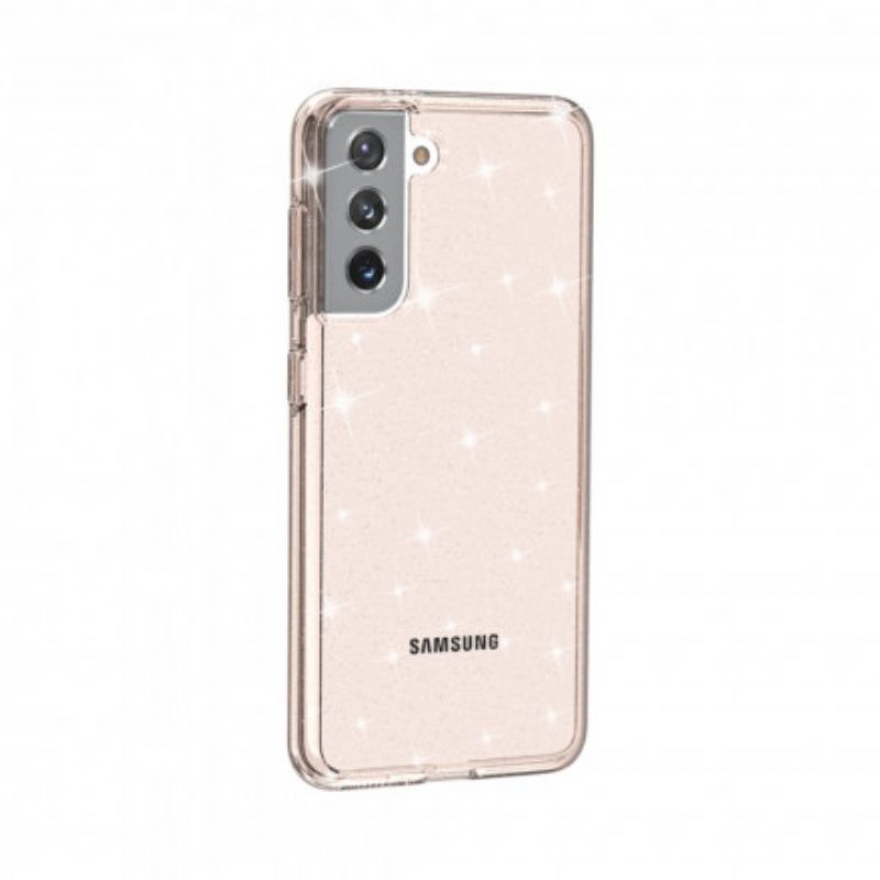 Hoesje voor Samsung Galaxy S21 5G Transparante Pailletten