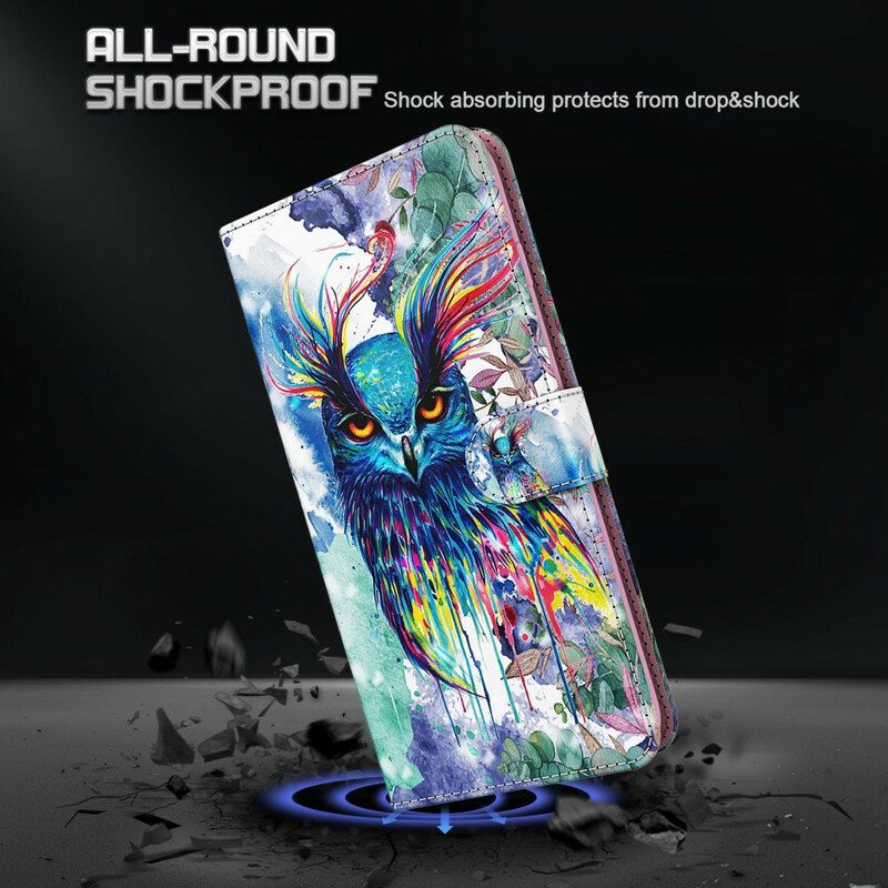 Leren Hoesje voor Samsung Galaxy S21 5G Aquarel Vogel