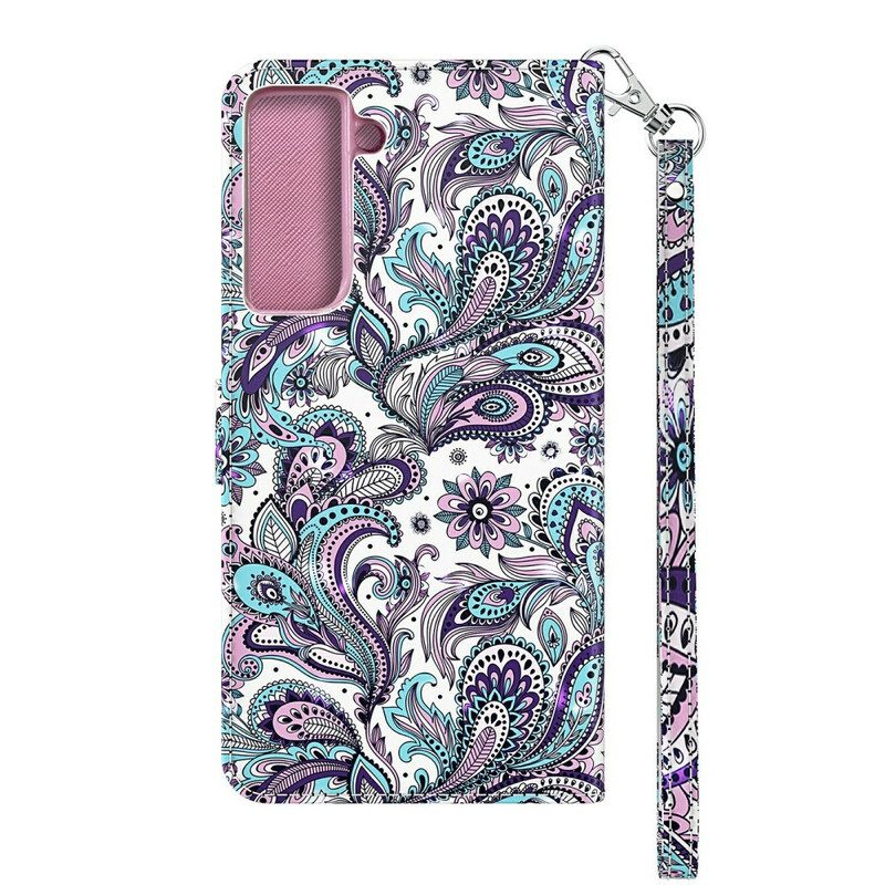 Leren Hoesje voor Samsung Galaxy S21 5G Chique Kant