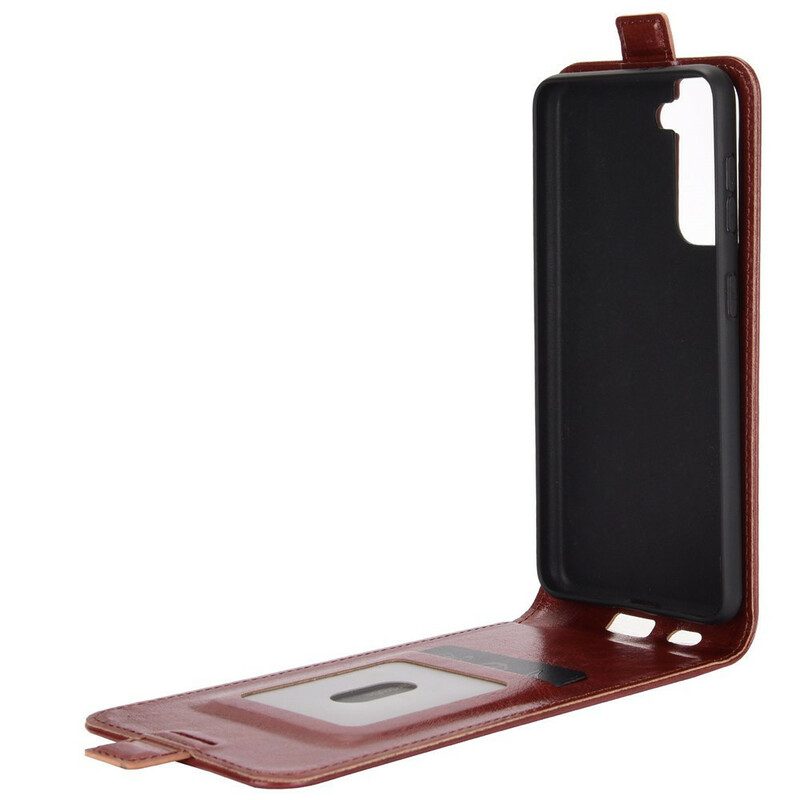 Leren Hoesje voor Samsung Galaxy S21 5G Folio-hoesje Verticale Flap Met Leereffect