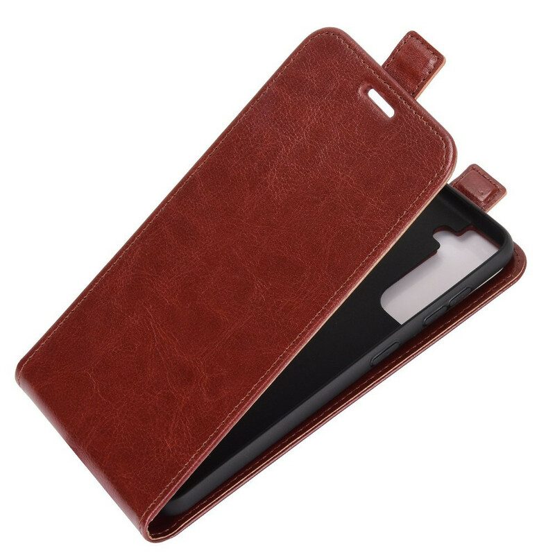 Leren Hoesje voor Samsung Galaxy S21 5G Folio-hoesje Verticale Flap Met Leereffect