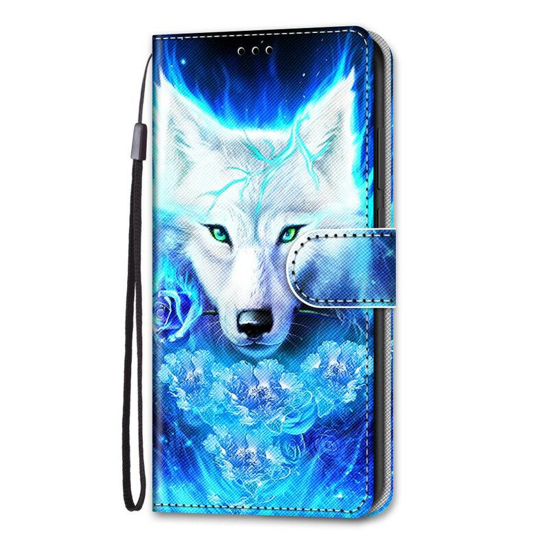 Leren Hoesje voor Samsung Galaxy S21 5G Magische Wolf