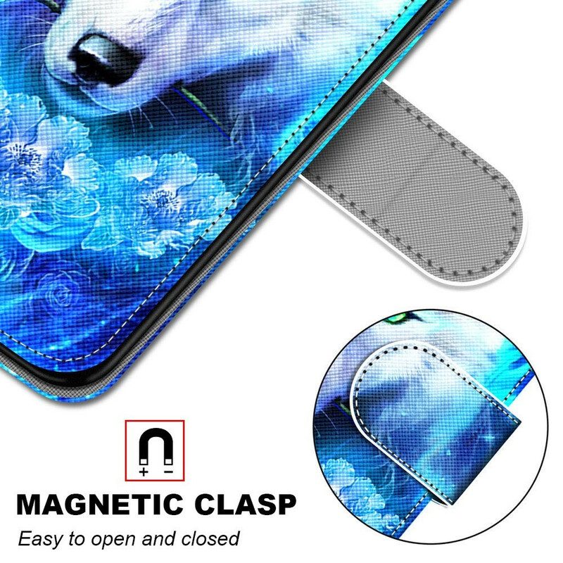 Leren Hoesje voor Samsung Galaxy S21 5G Magische Wolf