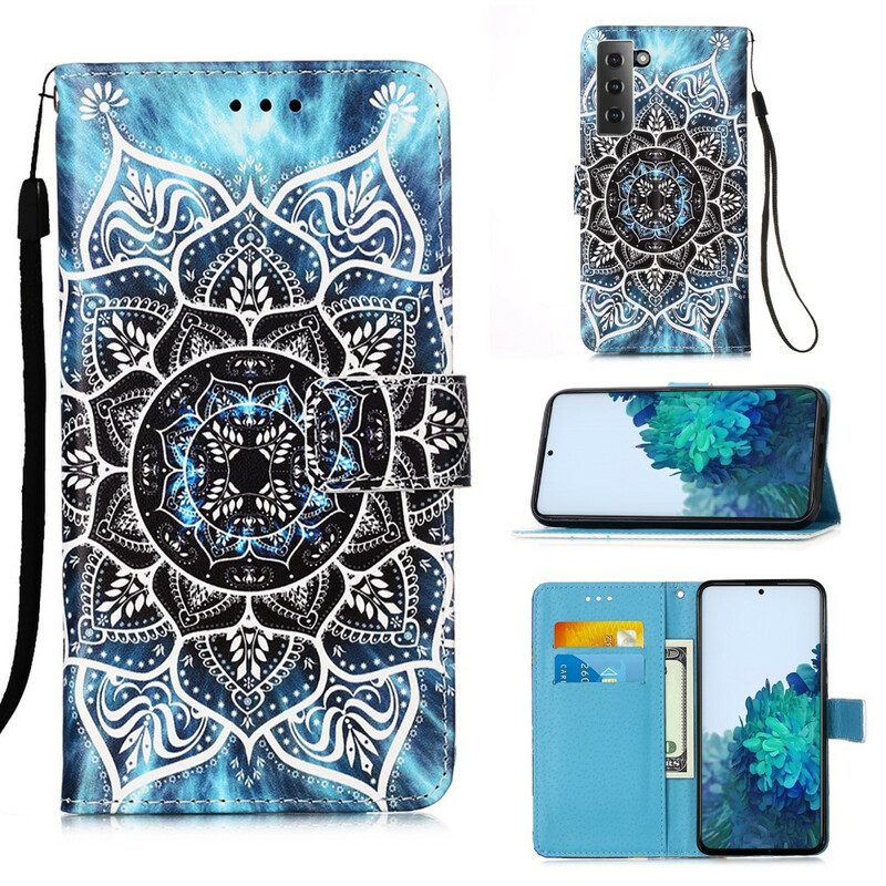 Leren Hoesje voor Samsung Galaxy S21 5G Mandala In De Lucht