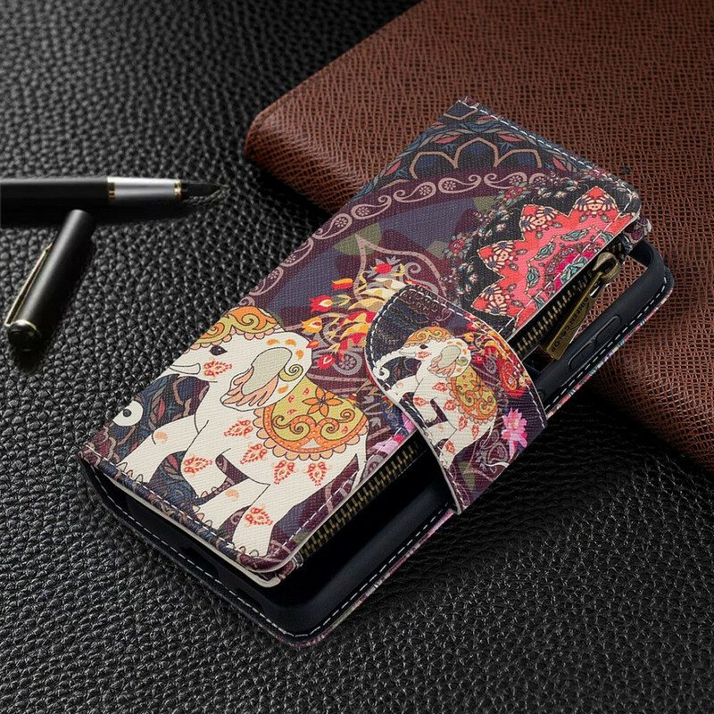 Leren Hoesje voor Samsung Galaxy S21 5G Olifantenzak Met Ritssluiting