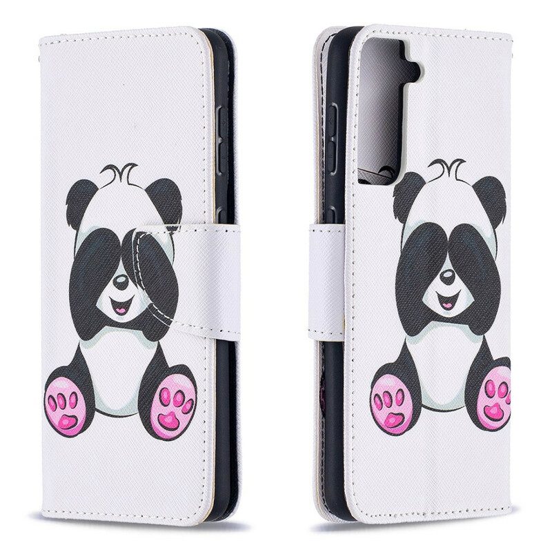 Leren Hoesje voor Samsung Galaxy S21 5G Panda-plezier