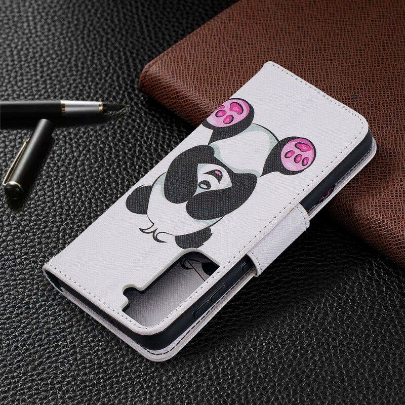 Leren Hoesje voor Samsung Galaxy S21 5G Panda-plezier