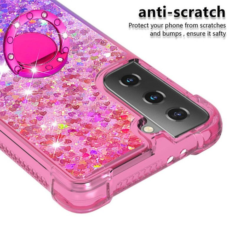 Telefoonhoesje voor Samsung Galaxy S21 5G Glitter Ringbeugel