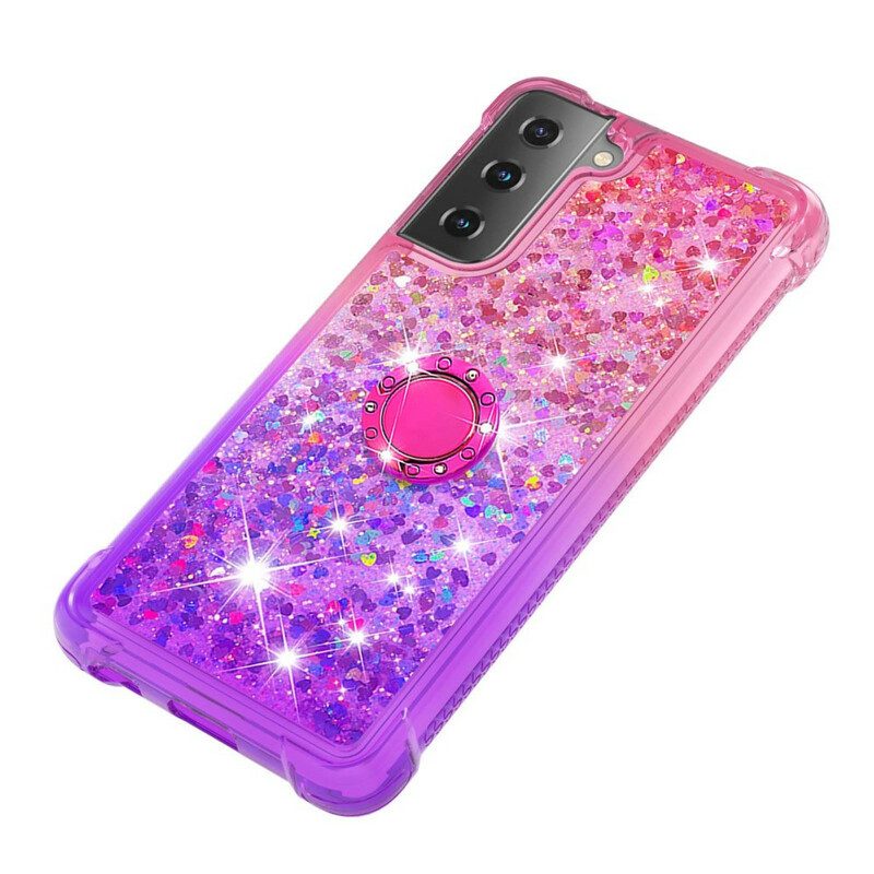 Telefoonhoesje voor Samsung Galaxy S21 5G Glitter Ringbeugel