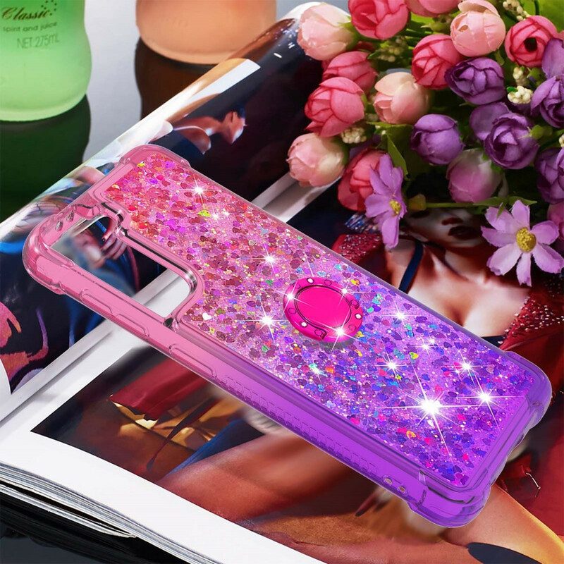 Telefoonhoesje voor Samsung Galaxy S21 5G Glitter Ringbeugel