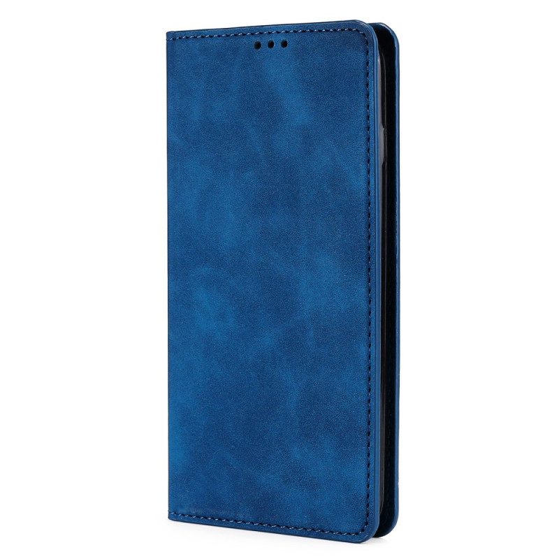 Bescherming Hoesje voor Poco M4 Pro 5G Folio-hoesje Skin-touch Leereffect