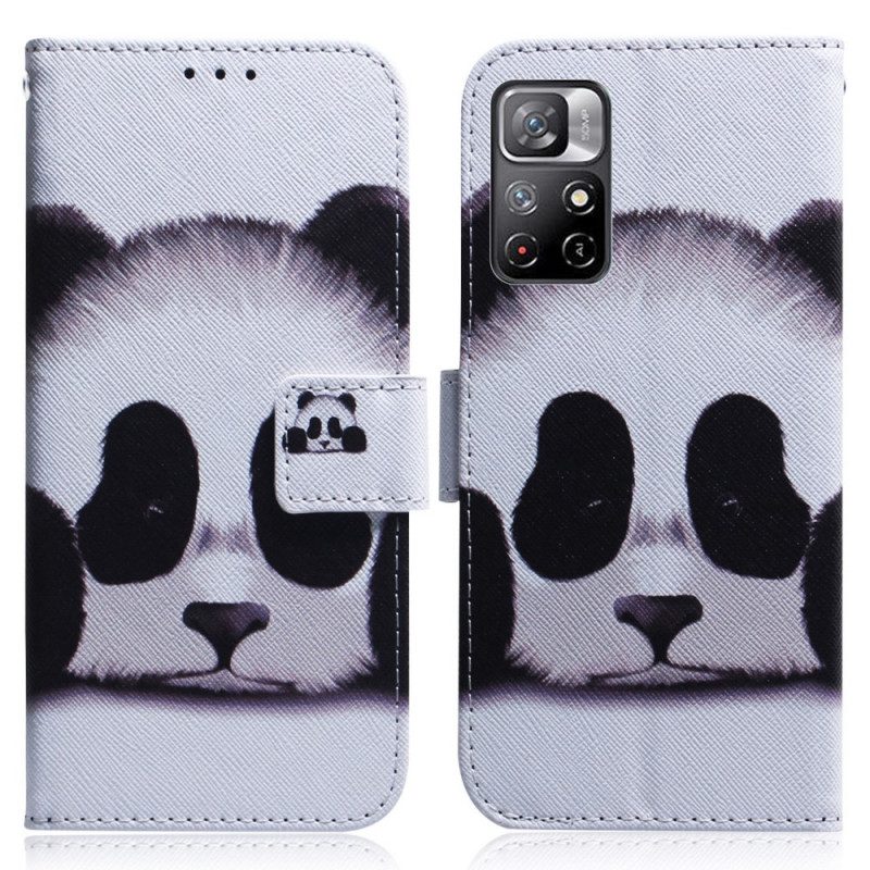 Flip Case voor Poco M4 Pro 5G Panda Gezicht