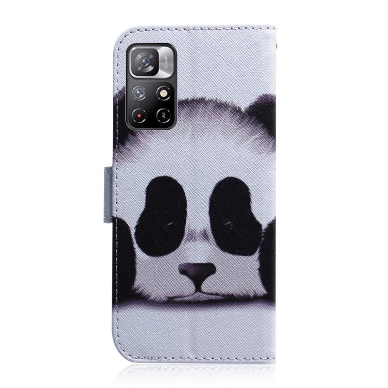 Flip Case voor Poco M4 Pro 5G Panda Gezicht