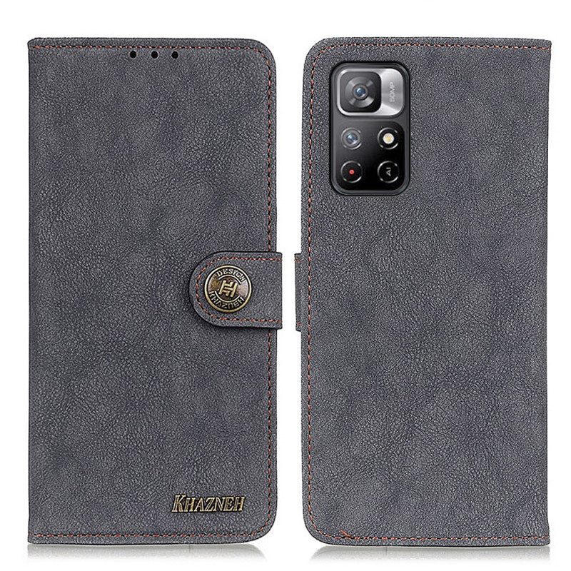 Folio-hoesje voor Poco M4 Pro 5G Khazneh Retro Splitleer