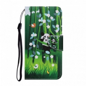 Folio-hoesje voor Poco M4 Pro 5G Panda Wandeling