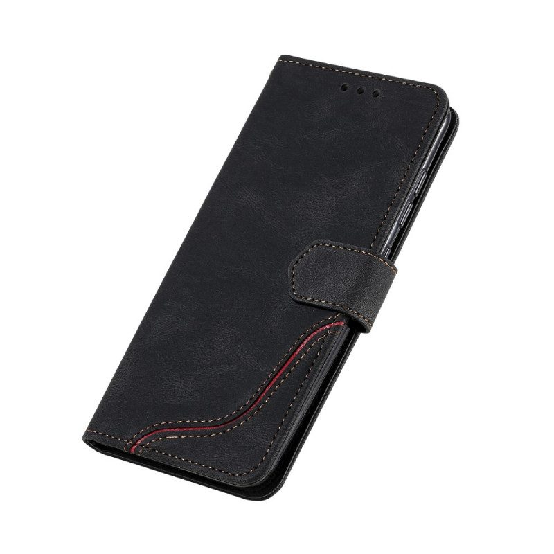 Folio-hoesje voor Poco M4 Pro 5G Skin-touch Splitleer