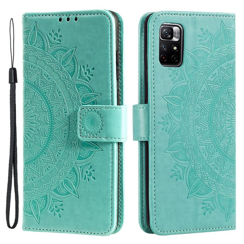 Folio-hoesje voor Poco M4 Pro 5G Zon Mandala