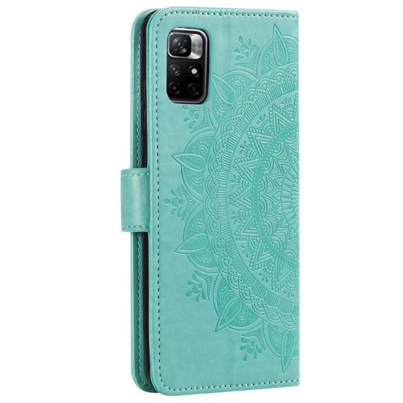 Folio-hoesje voor Poco M4 Pro 5G Zon Mandala