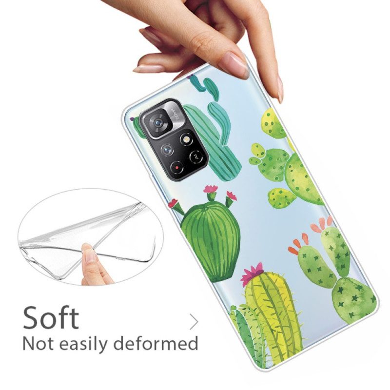 Hoesje voor Poco M4 Pro 5G Aquarel Cactussen