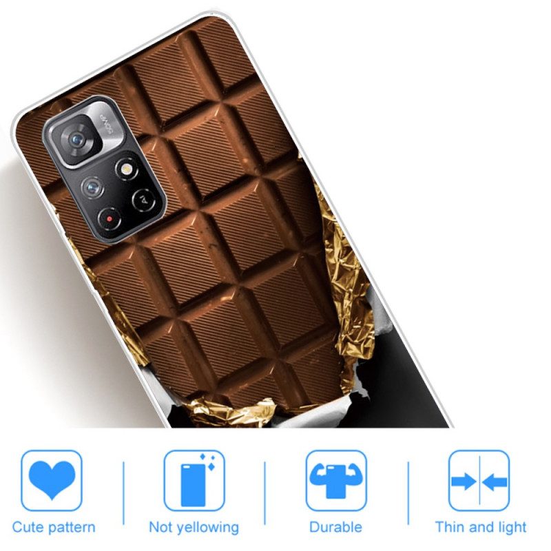 Hoesje voor Poco M4 Pro 5G Flexibele Chocolade