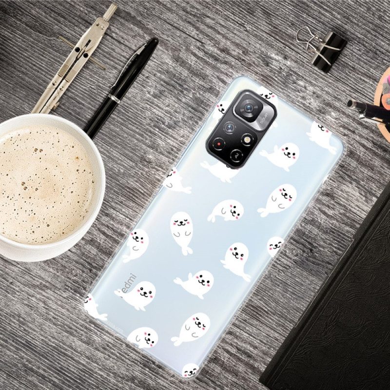 Hoesje voor Poco M4 Pro 5G Zeeleeuwen Plezier