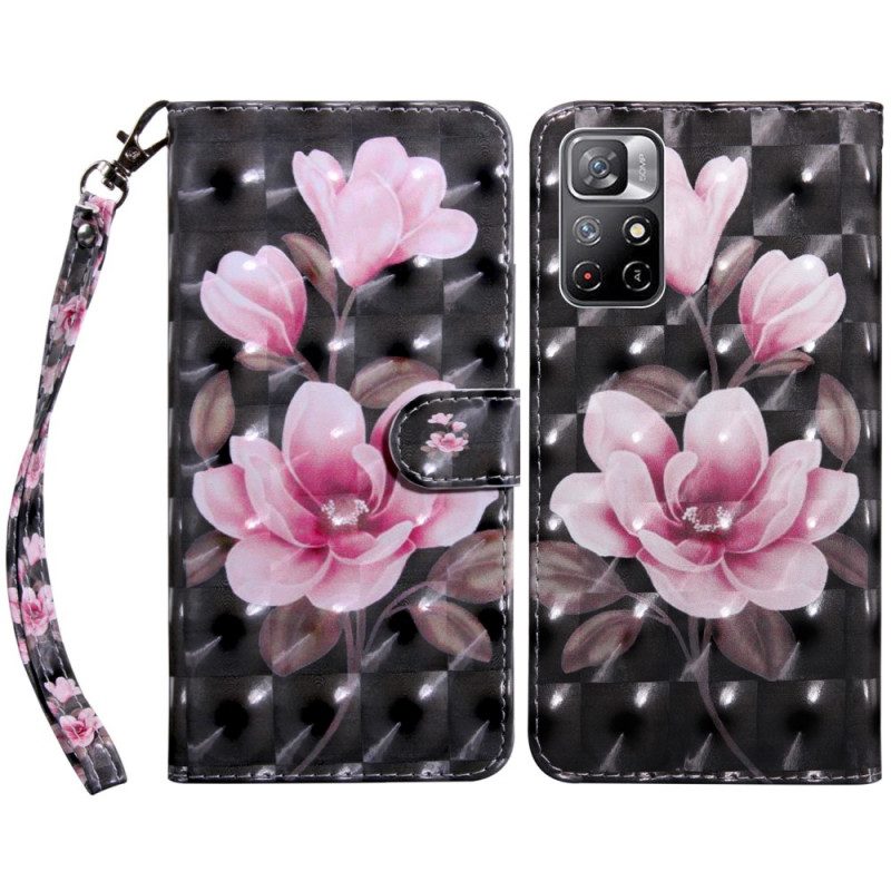 Leren Hoesje voor Poco M4 Pro 5G Bloesem Bloemen