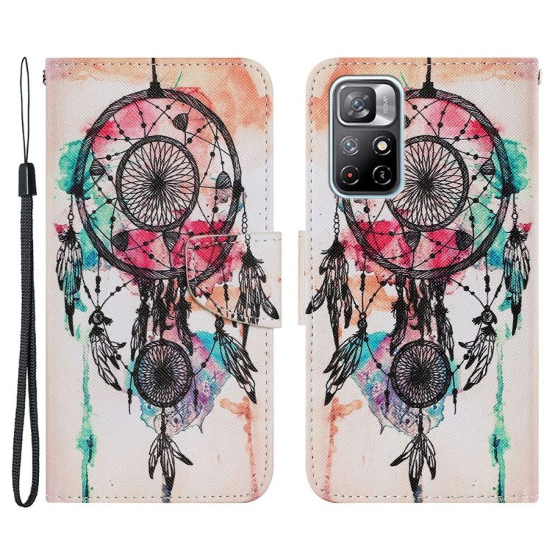 Leren Hoesje voor Poco M4 Pro 5G Dromenvanger Aquarel