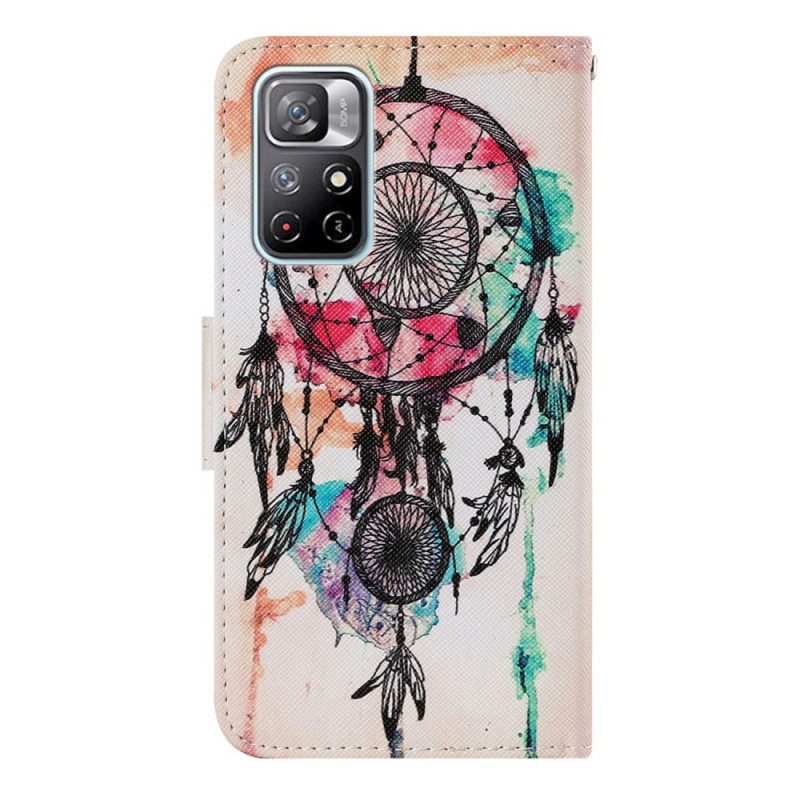 Leren Hoesje voor Poco M4 Pro 5G Dromenvanger Aquarel