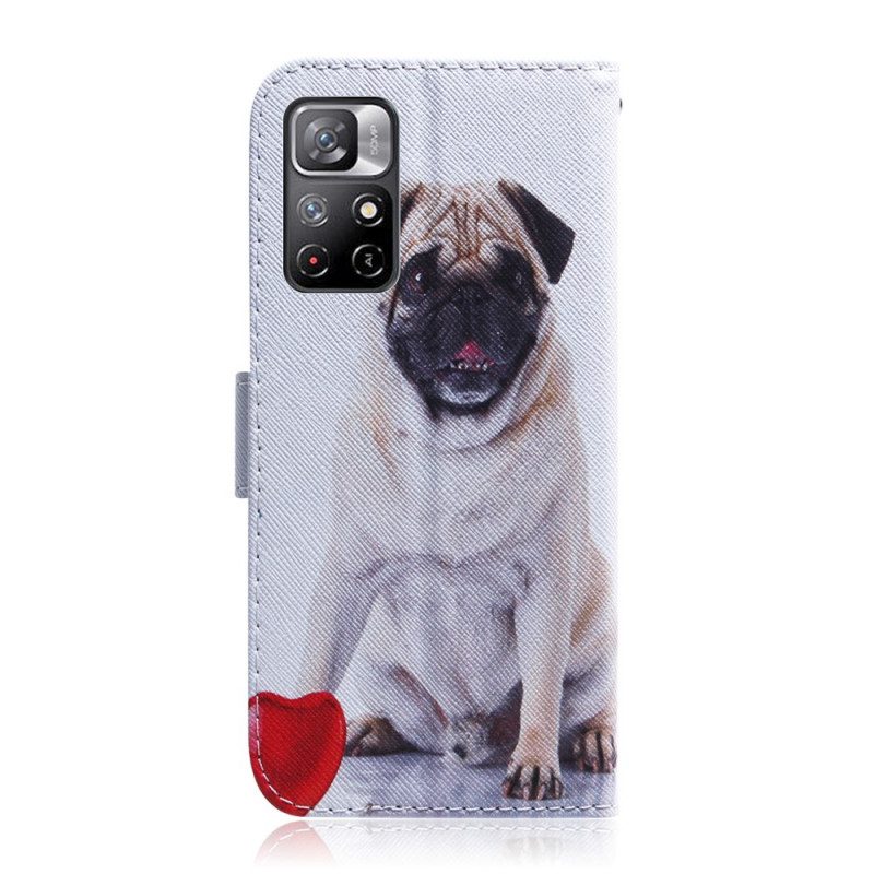 Leren Hoesje voor Poco M4 Pro 5G Mops Hond