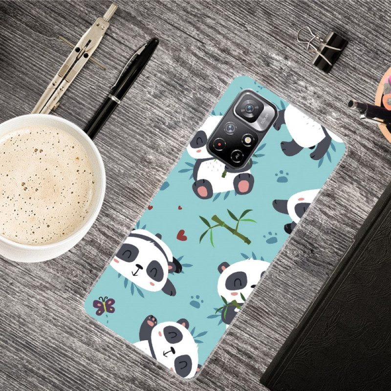 Telefoonhoesje voor Poco M4 Pro 5G Stelletje Panda's