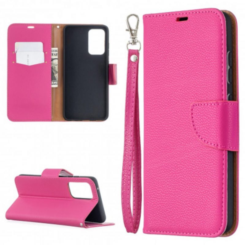 Folio-hoesje voor Samsung Galaxy A52 4G / A52 5G / A52s 5G Flip Case Lychee Rabat Schuin