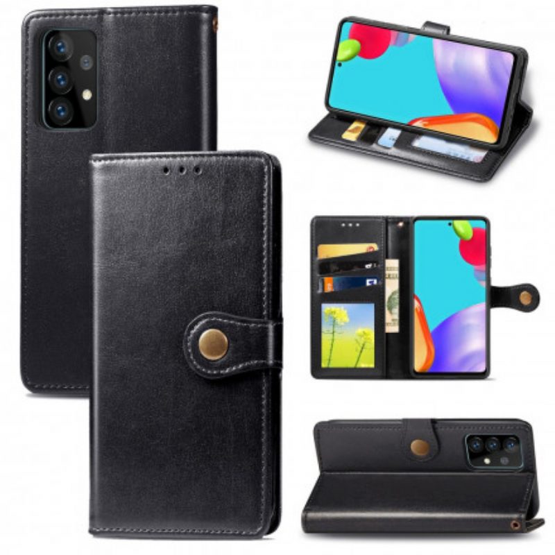 Folio-hoesje voor Samsung Galaxy A52 4G / A52 5G / A52s 5G Kunstleer En Vintage Sluiting