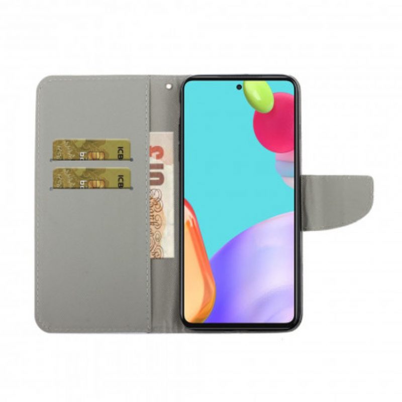 Folio-hoesje voor Samsung Galaxy A52 4G / A52 5G / A52s 5G Met Ketting Vlinderbandvariaties