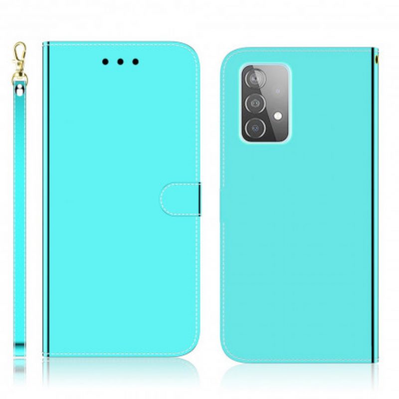 Folio-hoesje voor Samsung Galaxy A52 4G / A52 5G / A52s 5G Spiegelhoes Van Imitatieleer