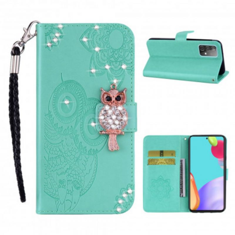 Folio-hoesje voor Samsung Galaxy A52 4G / A52 5G / A52s 5G Uil Mandala En Charme