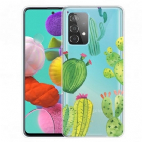 Hoesje voor Samsung Galaxy A52 4G / A52 5G / A52s 5G Aquarel Cactussen