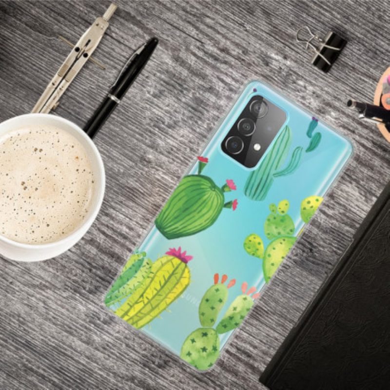 Hoesje voor Samsung Galaxy A52 4G / A52 5G / A52s 5G Aquarel Cactussen