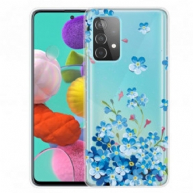 Hoesje voor Samsung Galaxy A52 4G / A52 5G / A52s 5G Blauwe Bloemen